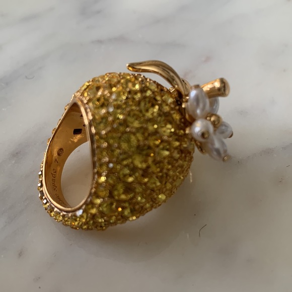 Kate Spade Fresh Squeeze Lemon Statement Cocktail Ring Size 7 - Picture 4 of 4